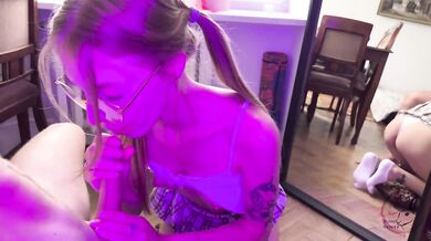 I asked a friend to practice giving a Blowjob - Bunny Rabbits