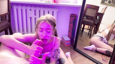 I asked a friend to practice giving a Blowjob - Bunny Rabbits