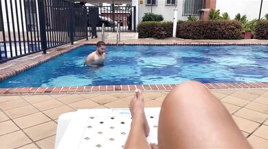 I Seduce my Neighbor Brian Evansx in the Pool to Fuck my Wet Pussy, Blowjob & Creampie! Naty Delgado