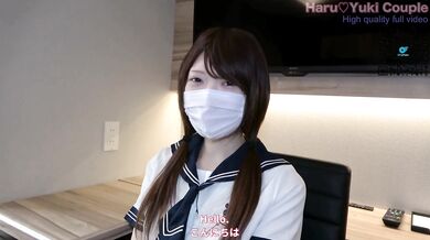 【素人】清純派セーラー服女子◯生が初援交でやられ放題中出しSEX /美少女/色白美乳/中出し/フル動画(46分)/일본여대생과질내사정섹스