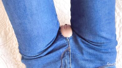 Horny skinny stepdaughter was caught masturbating during watching porn