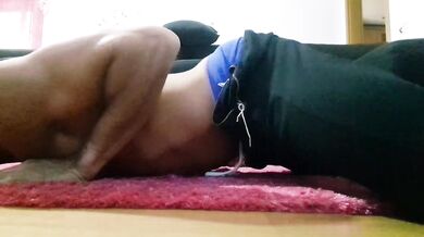 Super Hot masturbation humping on the floor - my Big cock loves this