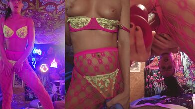 Slow Dancing Hot Milf Wets her Panties with her Vibe and Long Purple Dildo