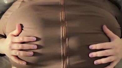 Huge Natural Big Tits in Tight Top - Boob Grabbing and Slapping with Sexy Nipple Play