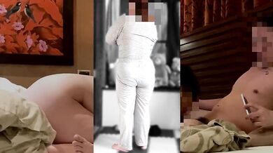 Amateur POV, Married woman] Chubby wife's changing 01 with her big ass.