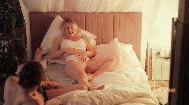 Husband And Wife Making Love In The Romantic Evening
