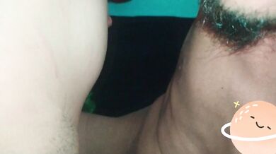 Trying to stick his big dick down his wife's throat: She suffers, but feels horny about it.