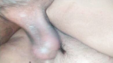 Trying to stick his big dick down his wife's throat: She suffers, but feels horny about it.