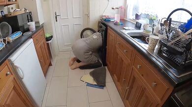 Roommate Stuck in Washing Machine POV Fuck and Cum on Hairy Pussy