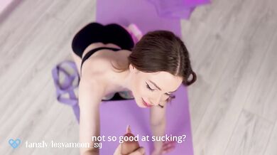 My husband cum on my face while doing yoga.