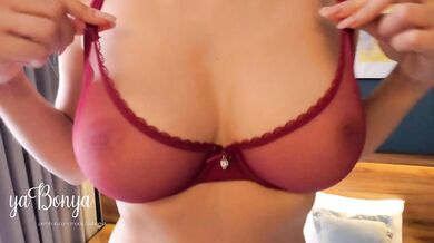 a young, sexy slut with amazing tits in a hotel room seduced me and made me cum