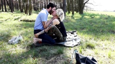 Fan request! Outdoor nude, fucking, pussylicking, cumshot in the forest