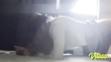 She likes to moan when he puts his whole cock inside her - Tight dress