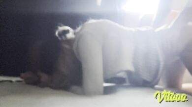 She likes to moan when he puts his whole cock inside her - Tight dress