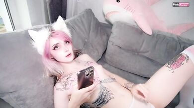 Gentle blowjob of stepsister pov. Cum on face - pinkloving