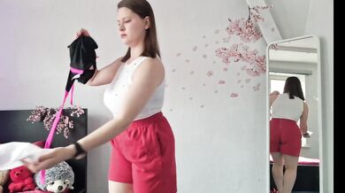 Your sexy girlfriend is getting ready for the beach just for you JOI & countdown