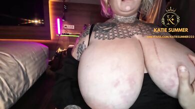 Katie gets Throat fucked and titty fucked