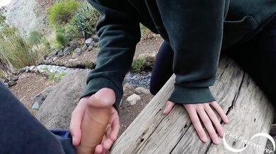 Amateur couple has risky sex on hiking trail - FuckForeverEver