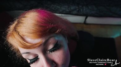 Silly slut sucks dick and gets slapped while wearing pantyhose as a hood