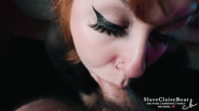 Silly slut sucks dick and gets slapped while wearing pantyhose as a hood