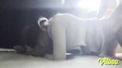She moans when I put my whole cock inside her, she´s blindfolded