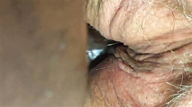 Black dick fat man up close fucking doggystyle, missionary & Jerking off cock on meaty pussy rubbing