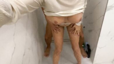 Watched her taking shower ends with intimate sex