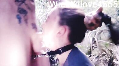 Super wet and sloppy facefucking, on a leash ROUGH THROAT PIE #3