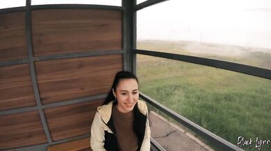 Risky Public Blowjob on a Bus Station near the Road - Almost Caught! - Black Lynn