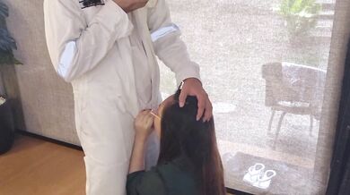Seaman cum in mouth behind the scene