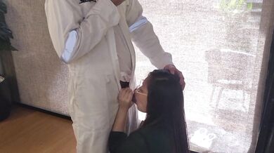 Seaman cum in mouth behind the scene