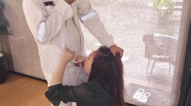 Seaman cum in mouth behind the scene