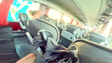 PUBLIC BUS ADVENTURE: I show my hard cock to a sexy cutie lady...she can't resist.