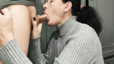 Mature MILF Wife Blowjob with Cum in Mouth