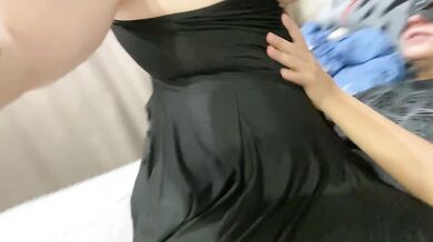 I jump on my wife's strap-on while she sucks my big tits and cums hard I jump on my wife's strap-on