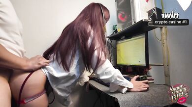 Pinay step Sis gets FUCKED HARD while talking to a customer