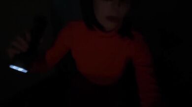Shaggy fucks Velma: She pulls off his condom & wraps her legs tight 4 a huge creampie