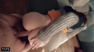 romantic sex on the sofa & massive cumshot - little arden