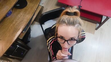 POV: Shiny Leather Leggings Thighjob & Handjob – Explosive Cum on Her Jacket and Pants