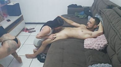 Wife asks husband to film her dancing with her friend, which gives him an erection