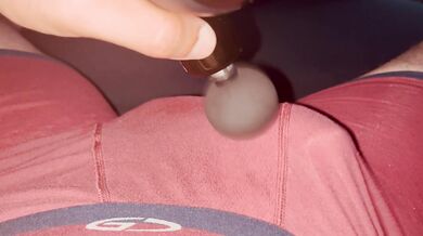 I LOSE ALL CONTROL Moaning & Body Trembling Orgasm Using a Massager on my Throbbing Cock