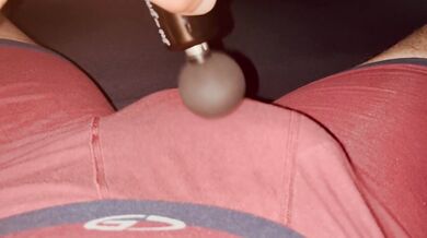 I LOSE ALL CONTROL Moaning & Body Trembling Orgasm Using a Massager on my Throbbing Cock