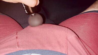 I LOSE ALL CONTROL Moaning & Body Trembling Orgasm Using a Massager on my Throbbing Cock