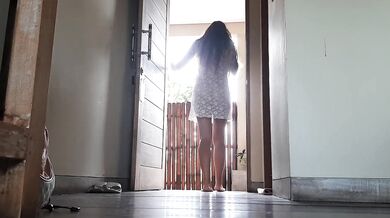 Surprise him with no panties#delivery guy