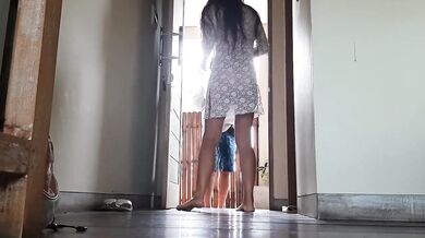 Surprise him with no panties#delivery guy