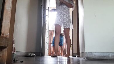 Surprise him with no panties#delivery guy