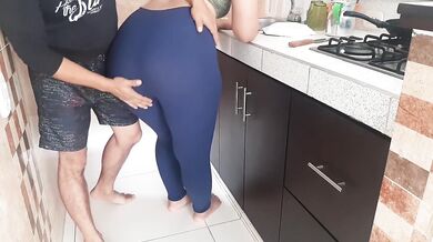 Rich sex in the kitchen, with my big ass girlfriend. POV - I her buttocks.