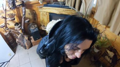 Preview-MilfyCalla- A Lot Of Cum On my black down jacket and black leather leggings 216 p2