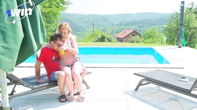 The pool cleaner replaced her husband! Yes, yes, I left a tip for him.