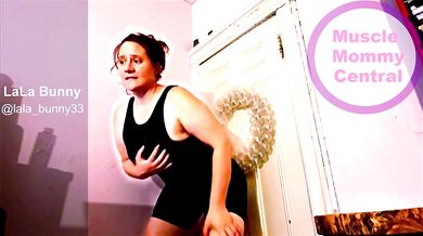 Sporty Gym Girl LaLa Bunny Tries on Tight Spandex Workout Outfits Leggings Bodysuit Undressing Twerk